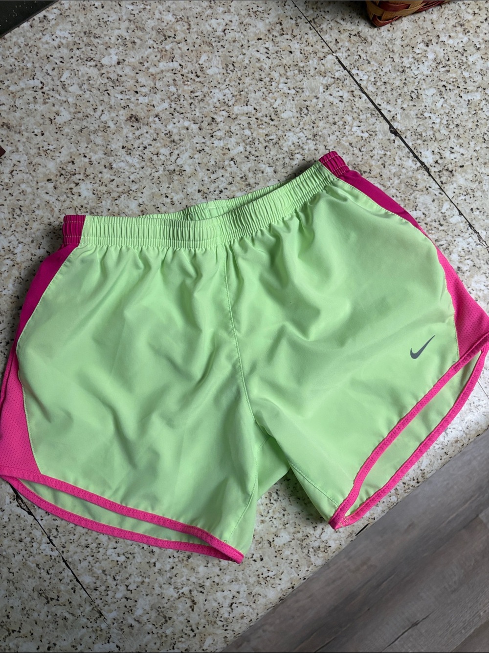 Nike Neon Lime and Pink Girls' Athletic Shorts